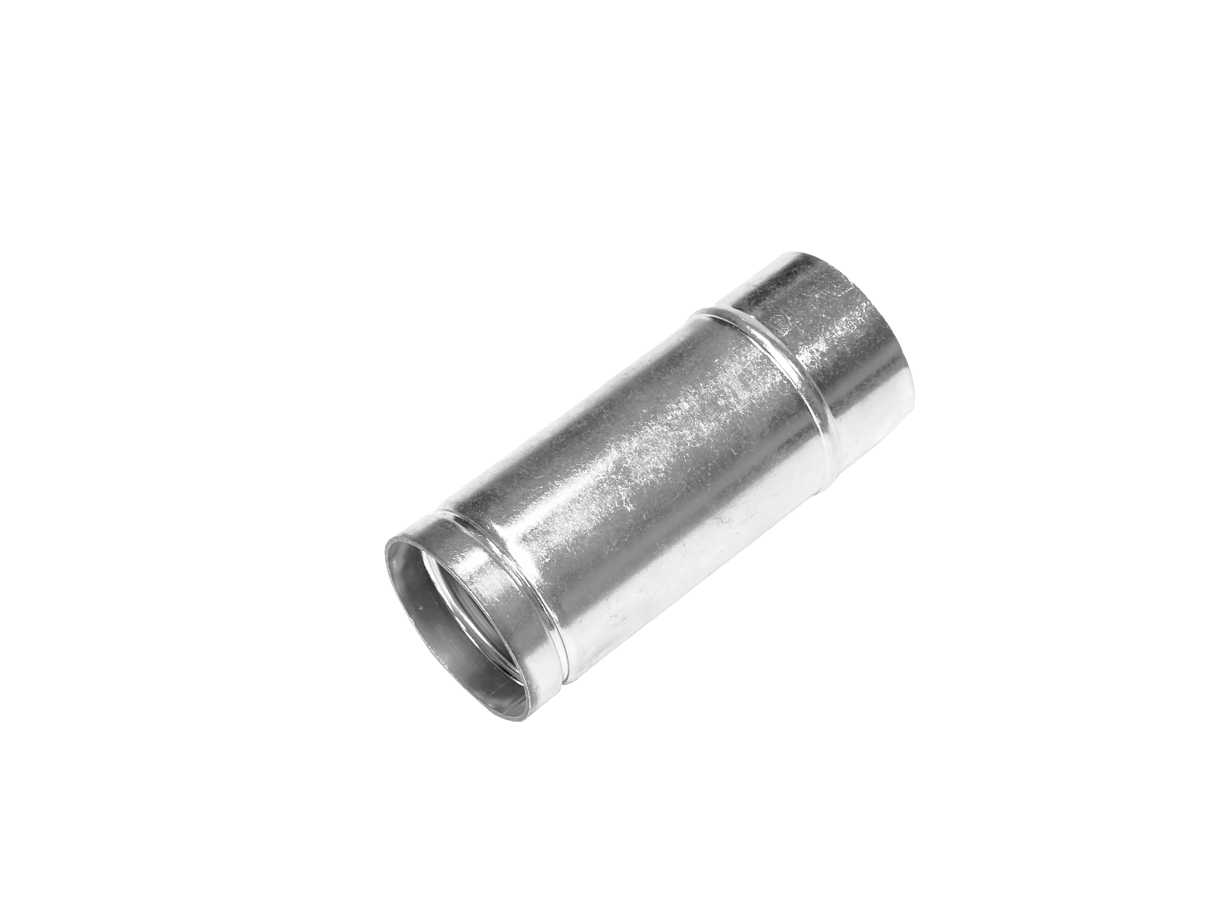 Metal Connection for Accessories — Coupler Sleeve | Depureco Metal accessory coupler sleeve with straight bore for joining vacuum hoses, wands, and tools.
