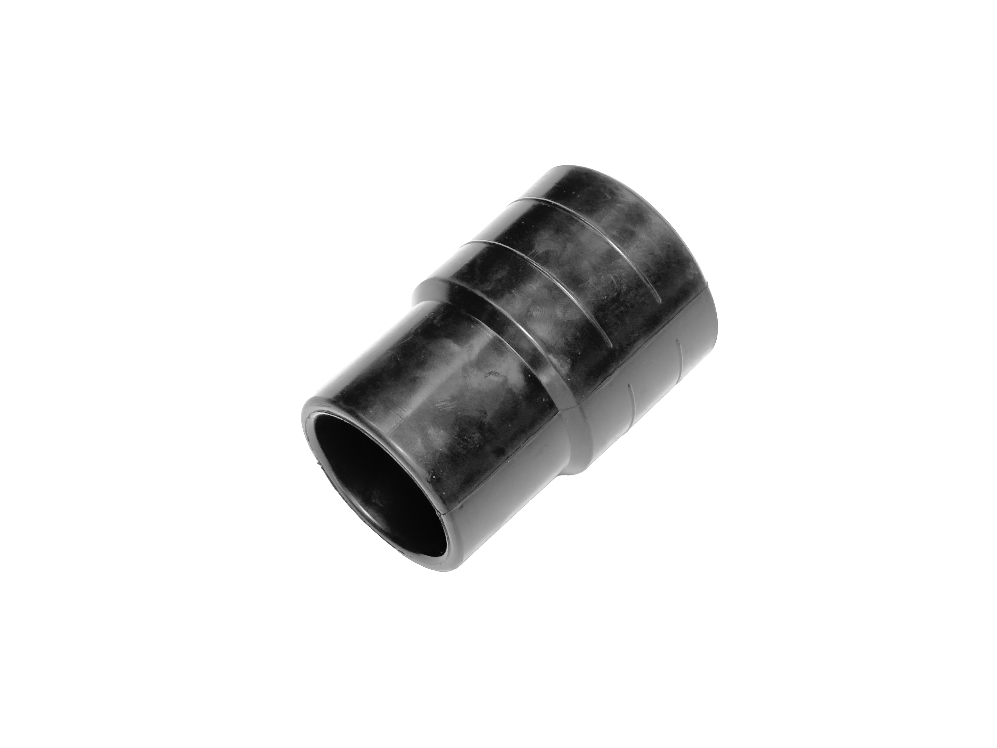 Hose Cuffs for EVA Hoses — Secure Connections | Depureco Black hose cuff/connector for EVA vacuum hoses with stepped profile for secure fit.