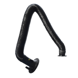 Suction Arm — D100 / D160 Source Capture with Flange | Depureco Flexible suction arm with round capture flange for source extraction; available in 100 mm and 160 mm diameters.