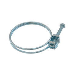 Galvanized Metal Clamps — Secure Hose Connections | Depureco Galvanized steel hose clamp with screw tightener for securing vacuum hoses and cuffs.