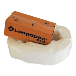 Longopac® Endless Bag Rolls (4-Pack) — Continuous Liner | Depureco Box of Longopac® endless bag with four clear continuous-liner rolls for industrial vacuum collection.