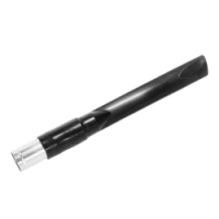 Antistatic rubber flat-pipe vacuum nozzle with hose connection; slim, flexible mouth for tight crevices.