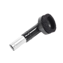 Round Brush with Antistatic Brass Bristles — Detail Tool | Depureco Round vacuum brush with antistatic brass bristle strips and hose connection.