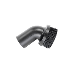PVC Round Brush Nozzle — Detail Cleaning Accessory | Depureco PVC round brush vacuum nozzle with angled neck and soft bristles.