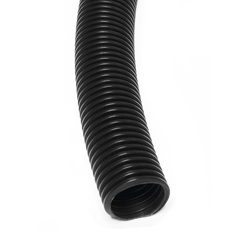 EVA Flexible Hose — Lightweight, Corrugated Vacuum Hose | Depureco Black EVA flexible vacuum hose with corrugated wall for light-duty suction.
