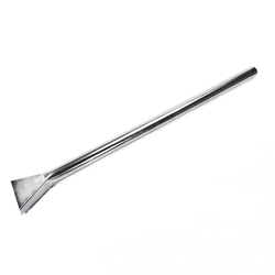 Scraping Pipe Nozzle — Dislodge & Vacuum in One Pass | Depureco Metal scraping pipe vacuum nozzle with long tube and flat scraper tip for dislodging stuck debris.